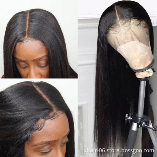 High Quality Raw Cambodian Hair Swiss Lace Wig For Black Women 100% Brazilian Virgin Cuticle Aligned Lace Front Human Hair Wig